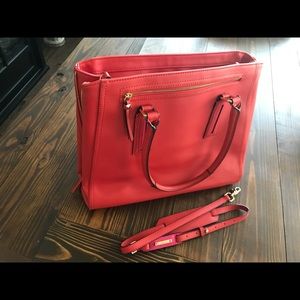 Stella and Dot Coral Canvas Satchel